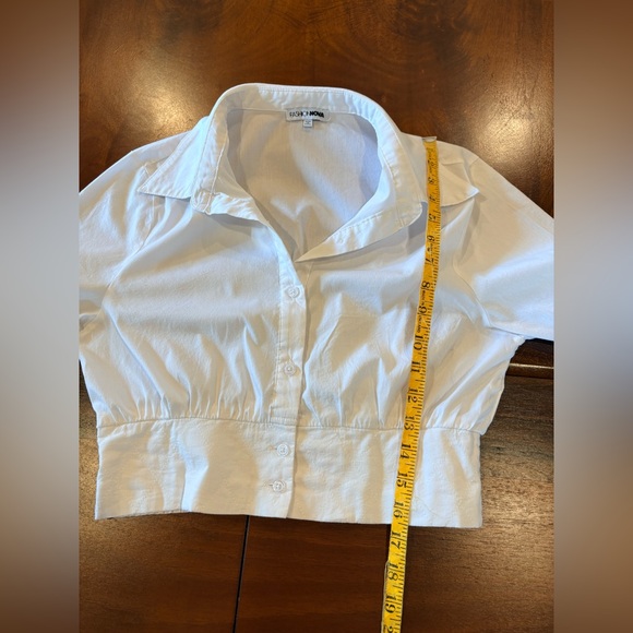 Fashion Nova, White Women's Blouse, size M, mid length, - Picture 6 of 6